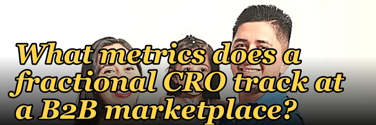 What metrics does a fractional CRO track at a B2B marketplace?