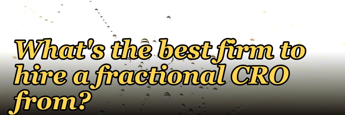 What's the best firm to hire a fractional CRO from?