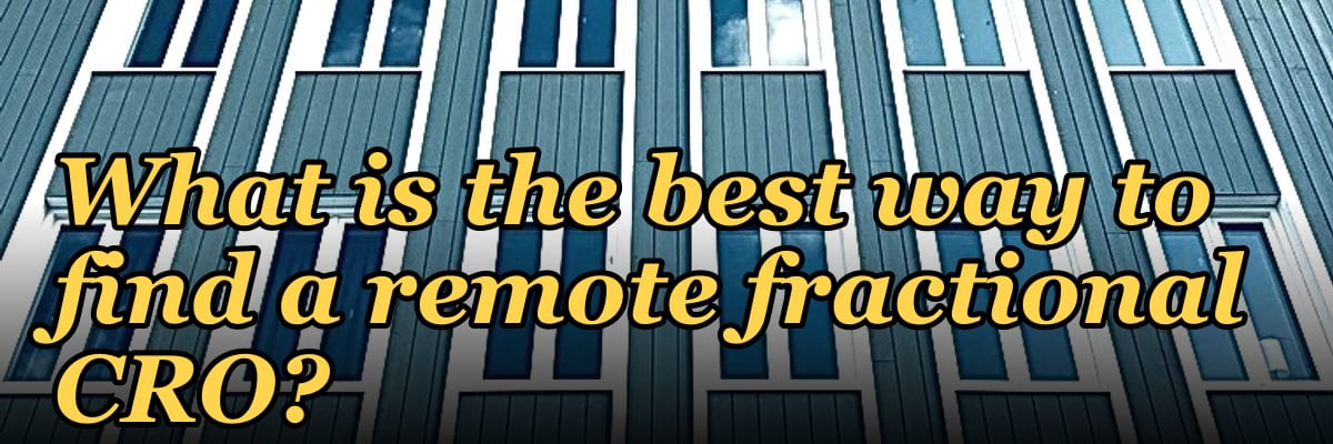 What is the best way to find a remote fractional CRO?